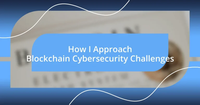 How I Approach Blockchain Cybersecurity Challenges