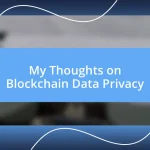 My Thoughts on Blockchain Data Privacy